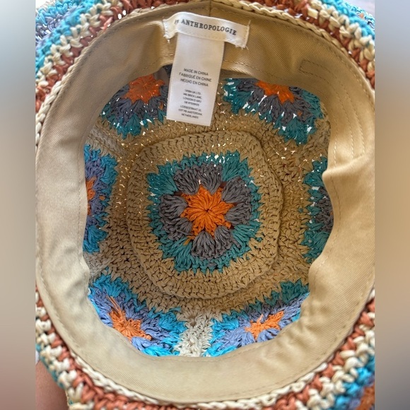 Anthropologie Colorful Granny Square Crochet Bucket Hat New Without Tags! main image 2